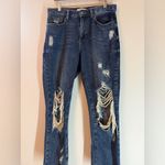 JBD Just Black Denim Super Distressed Girlfriend Blue Jeans Sz 27 DP429N Photo 2