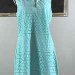 Banana Republic  Womens Size 12P Mint Green Eyelet Sleeveless Dress NWT Photo 0
