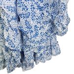 MISA Los Angeles Lorena Dress White and Blue Floral Print Tiered Swing XS XSmall Photo 7