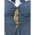 Jessica Simpson NWOT ‎ Women's Medium Navy Striped Halter One Piece Swimsuit Photo 1