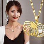 shell shape necklace with pearl Gold Photo 1