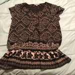 Ny Collection Brocade and Floral Peplum Blouse Photo 0