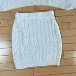 Princess Polly Cream Cable Knit Sweater Set Cropped Mini Skirt Size XS/S Photo 1