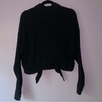 Free People XS Long Sleeve Top Black Gauze Muslin Cotton Photo 5