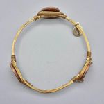 Bourbon and Boweties Bourbon & Bowties Gold Tone Bangle Bracelet 2 Cent Euro Coins Wire Wrap Unique Photo 3