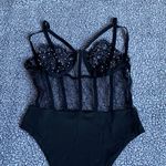Elegant Black Lace Bodysuit Size XL Photo 3