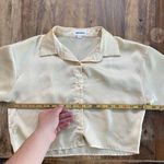 superdown  Cream Miriam Short Sleeves Button Up Top Size Small Photo 7