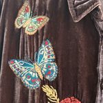 Johnny Was  Luciana Floral Butterfly Velvet Kimono Sleeve Shirt Coffee XXL NEW Photo 9