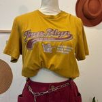 True Religion  Golden Yellow Retro Buddha Graphic Short Sleeve Heritage Crew Tee Photo 0