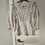 Universal Threads Universal Thread Womens Top White Boho Floral Embroidered Eyelet Blouse Size L Photo 3