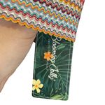 Blooming Jelly  Womens swimsuit top L Black Multicolor Zigzag Band Adjustable Photo 2