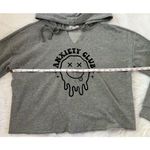NWT Anxiety Club Dripping Smiley Face Gray Hooded Sweatshirt Oversized SZ Small Photo 7