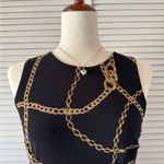 Ralph Lauren  Black Chained High Neck Dress Photo 0