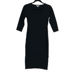 Standard James Perse Women's Black 3/4 Sleeve Scoop Neck Bodycon‎ Dress Size XS Photo 2