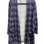 LuLaRoe NWT  Caroline Purple Chevron Open Cardigan Women's Size Medium Knit Flowy Photo 0