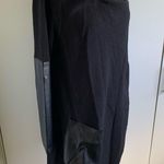 BLANK NYC small black long sleeve knit cardigan vegan leather sleeves Photo 4