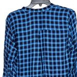 Gap  Blue Plaid Pintuck Flowy Preppy Blouse Long‎ Sleeve Front Button Women Small Photo 6