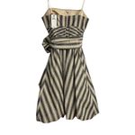 NWT BCBG Strapless Striped Pleated Bubble Sleeveless Dress Size 2 Retail $340 Black Photo 4