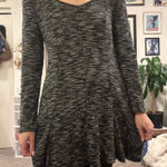 Black and White Long Sleeved Skater Dress Gray Size M Photo 0