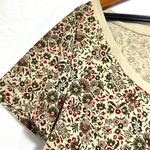 CHAPS NWT XL Short Sleeve Top Brown Floral Print Scoop Neck Coquette Cottagecore Photo 1