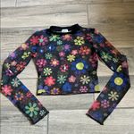 Princess Polly  Black Floral Mesh Top Photo 0