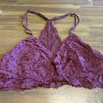 Aerie  Purple Lace Bralette Sexy Sheer Floral XL Photo 0