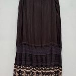 Johnny Was  Tiered Black Maxi Skirt with Embroidery L Photo 3