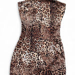 PaperMoon  Women's Y2K Leopard Print Mini Dress Size Large Deadstock Vintage Photo 0
