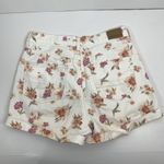 American Eagle  Sz 2 Mom Short Floral Print High Rise Denim Cuffed Shorts Women's Photo 10