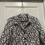 Emma James Black/White Print Cropped 3/4 Sleeve Blazer Jacket size 12P Photo 4