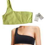 Good American New Scuba Hot Shoulder Bikini Top in Key lime001 size 2/Medium Photo 2