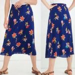 Madewell ATRIUM MIDI SKIRT BIRD OF PARADISE TROPICAL FLORAL NIGHTFALL BLUE 10 Photo 1