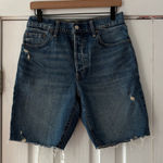 Gap  High Waisted‎ Distressed Button Up Jorts Size 28 EUC Photo 0