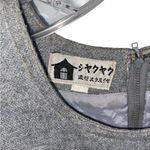 Vintage mid century 50s wool belted sleeveless grey red twee dress Fall Academia Gray Photo 5