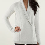 Lululemon cardigan oversized small post practice heathered oatmeal Photo 0