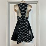 Alice + Olivia  Tanner Polkadot Mini Dress Black V-neck Women Size 0 Fit & Flare Photo 7