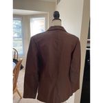 David Benjamin Cropped Leather Blazer Single Button Size 14 Brown Fall Fashion Photo 4