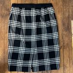 Talbots wool blend plaid black and white skirt sparkle Photo 5