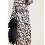 Anthropologie Lily and Lionel Rina Floral Zebra Silk Dress size medium Photo 0