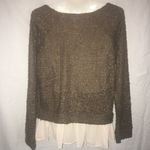 Maison Jules  popcorn knit ruffle hem sweater Photo 2