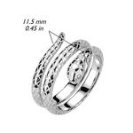 316L Stainless Steel Wrap Around Snake Ring 9 Silver Photo 2