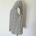 Hem & Thread  Black & Cream Leopard Print  Boatneck Boxy Fit Tee Size Small Photo 3