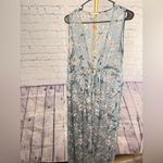 easel  Floral Maxi Duster Kimono Open Coverup Shawl Wrap Size Medium Blue floral Photo 3