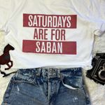 Saturdays are for Saban Crop Top White Size M Photo 0