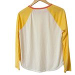 Title Nine  Yellow and White Baseball‎ Long Sleeve Raglan T-Shirt Size Small Photo 1