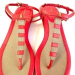 Cole Haan Red Natural Bow Stripe Tstrap Sandal Ankle Womens Size 10 Photo 2