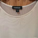 Bebe Sweetheart Neckline Shirred Mesh Stretch Top Shirt in Cream Size Medium Photo 9