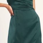 Lulus  Sleek Sweetheart Teal Green Satin Surplice Mini Dress size XL Photo 0