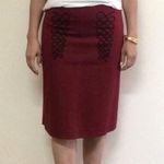 Anthropologie Vintage Y2K  Sitwell Maroon Red Knee Length Skirt Size 10 Photo 0
