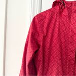 Columbia Red Houndstooth Print Zip Up Rain Resistant Jacket Hooded Small Women Photo 2